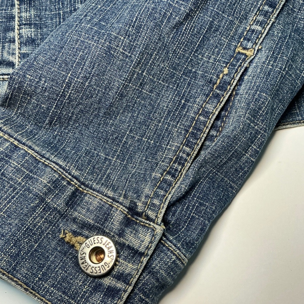 Guess Jeans Womens Blue Denim Trucker Jacket XL Stretch - Picture 9 of 16